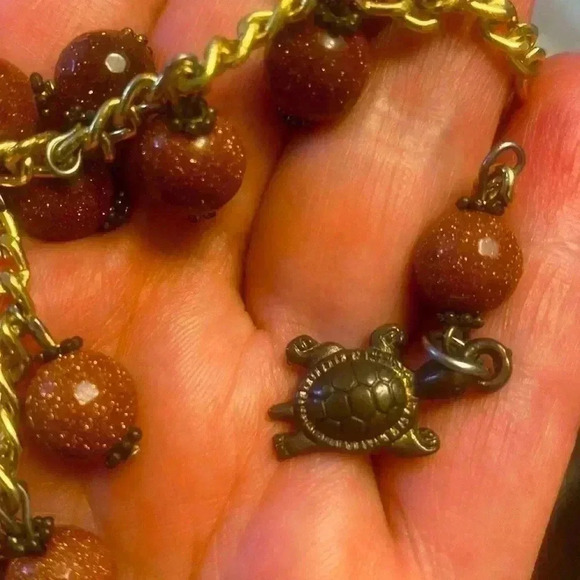 Natural  Goldstone vintage bracelet - Picture 4 of 4